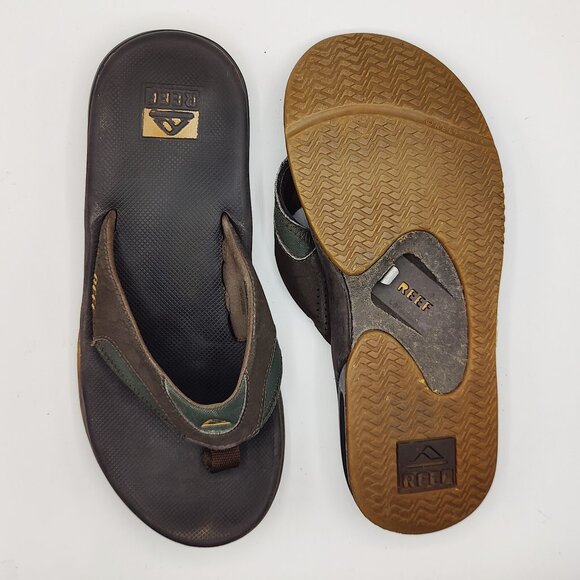 Reef mens 10 Bottle Opener Flip Flop Brown Synthetic - Picture 1 of 5